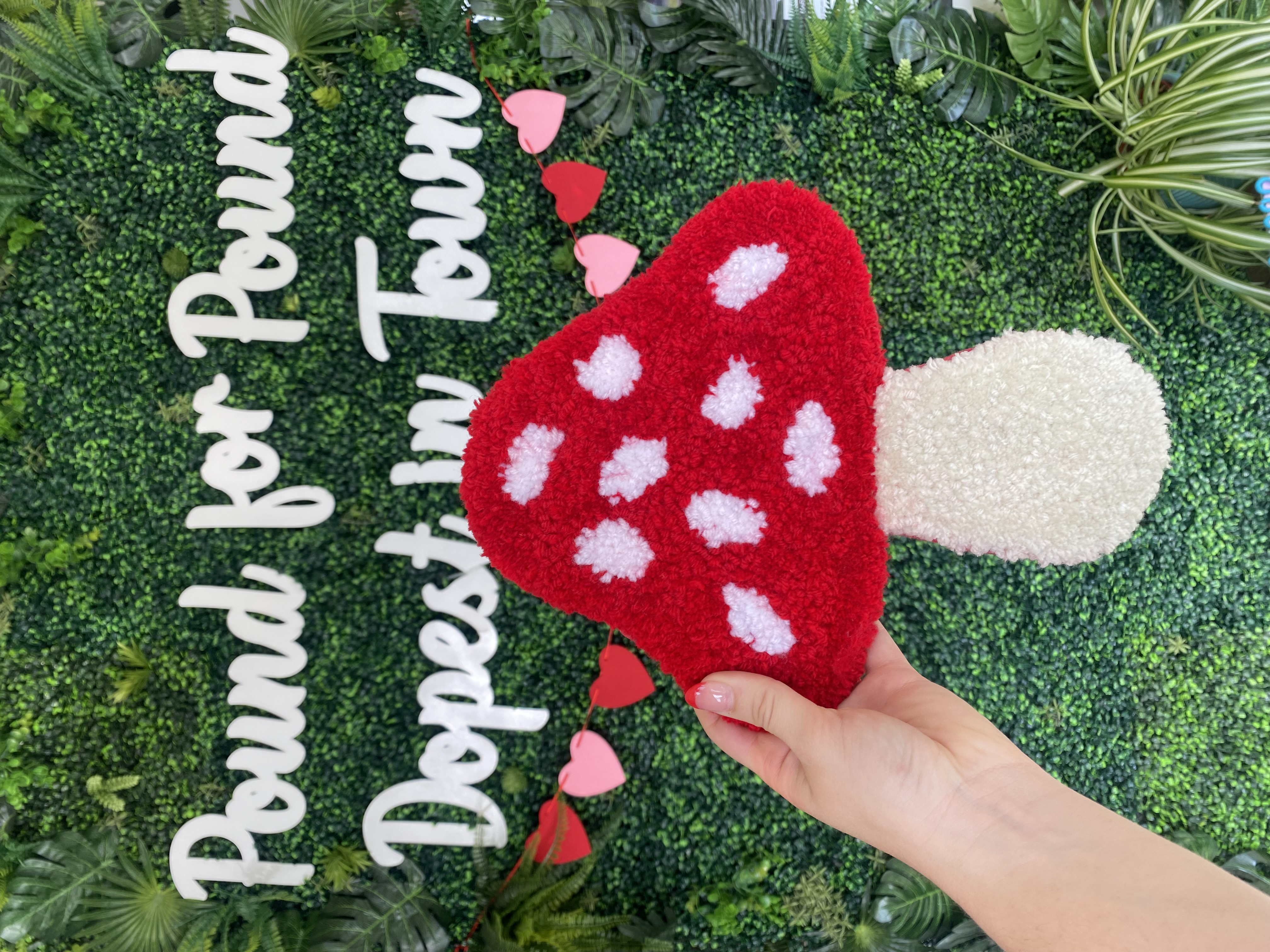 Photograph of product: Mushroom Rug Tuft Wall Hanging (Assorted Colors) by @spacealiencreations