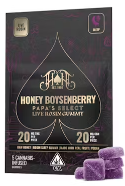 Photograph of product: 5pk Honey Boysenberry Sleep Rosin Gummies - Heavy Hitters