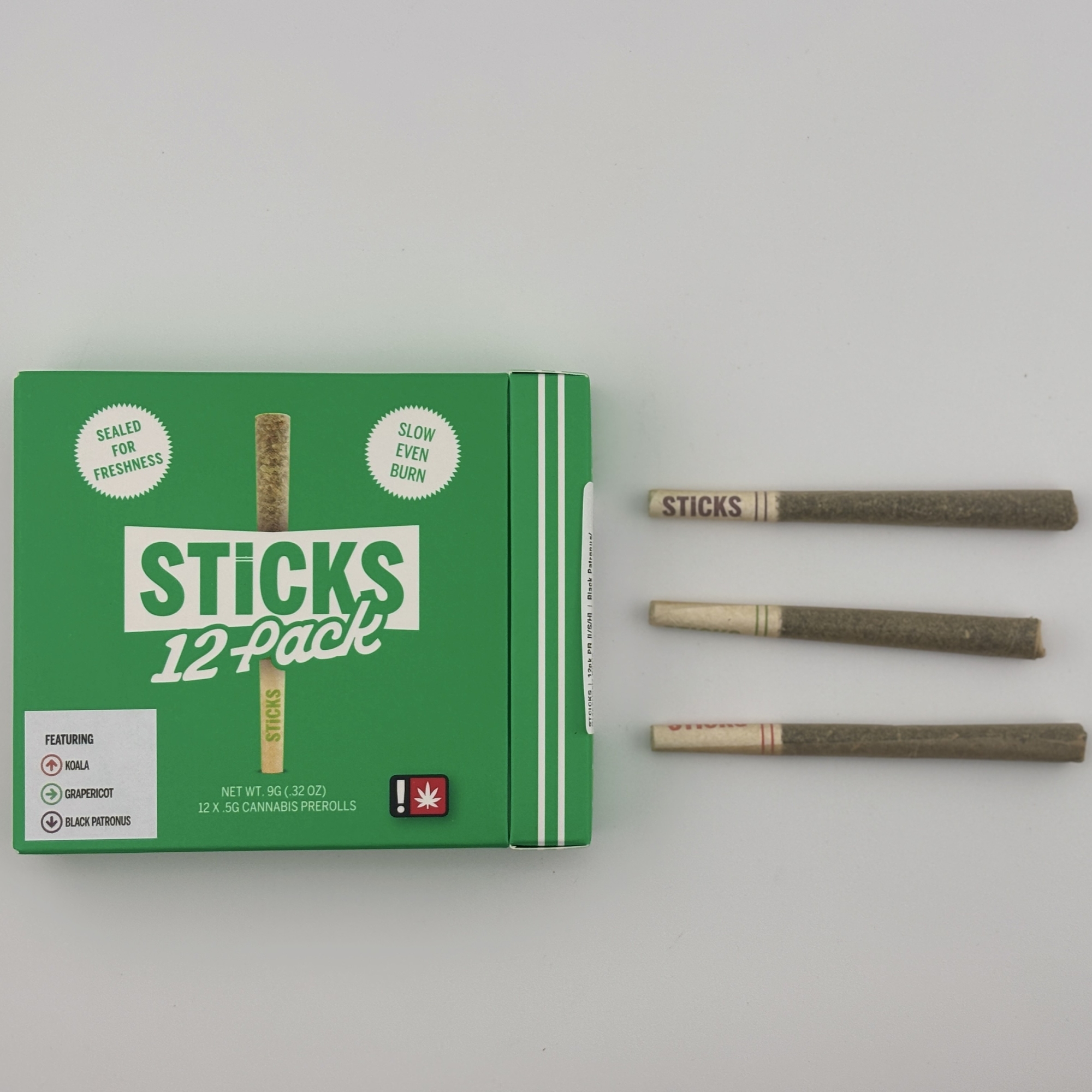 Photograph of product: STCICKS | 12pk PR [I/S/H] | Black Patronus/ Grapericot/ Koala