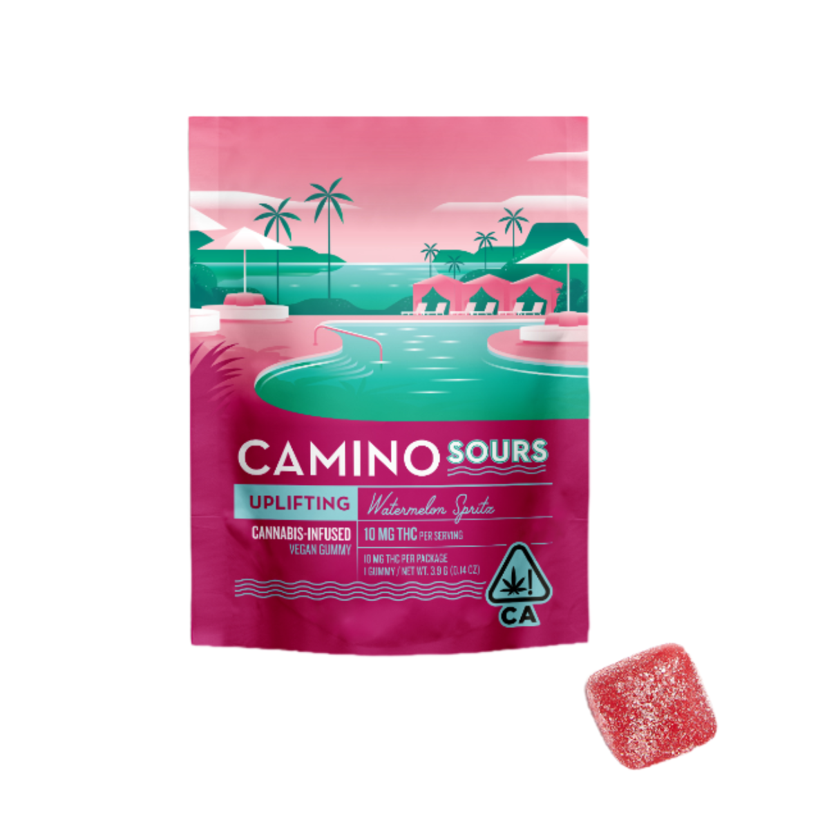 Photograph of product: CAMINO TRIAL WATERMELON SPRITZ 10MG SOUR GUMMY