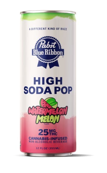 Photograph of product: PABST Watermelon Melon High Soda Pop | 12oz - Watermelon Melon 25MG
