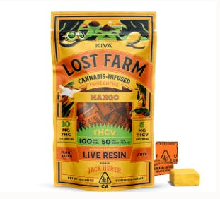 Photograph of product: Mango x Jack Herer TH-ouiv Live Resin Chews 100mg - 
