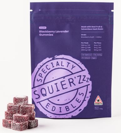 Photograph of product: Squiers  Sleep- Time Blackberry Lavender  Gummies 100mg