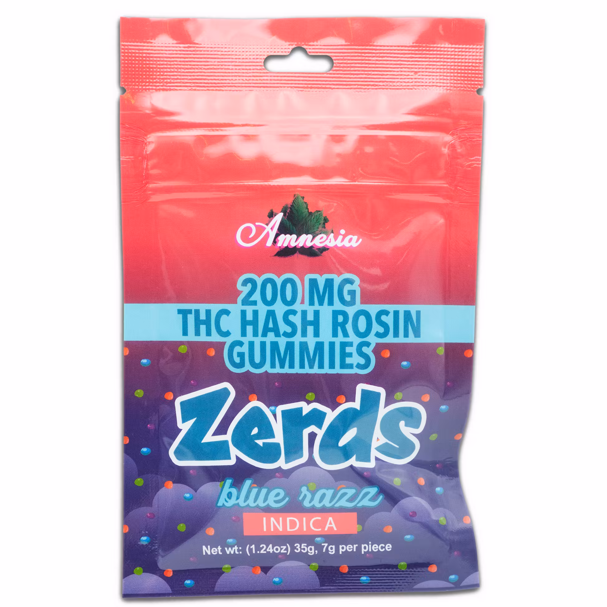 Photograph of product: Amnesia- Zerds au chocolat Rosin Gummies - Blue Razz - 200mg