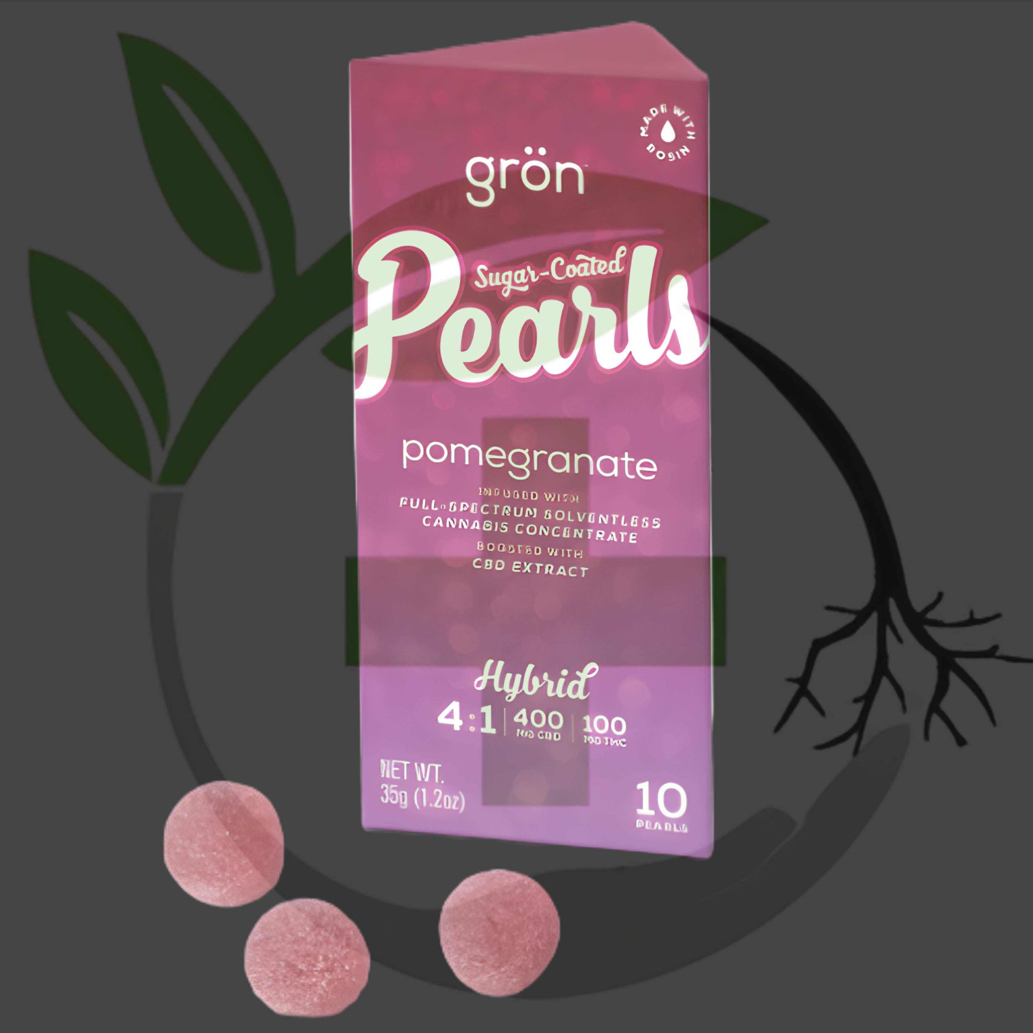 Photograph of product: Gummy - TF - Gron - 100mg 10pc - Pomegranate 4:1
