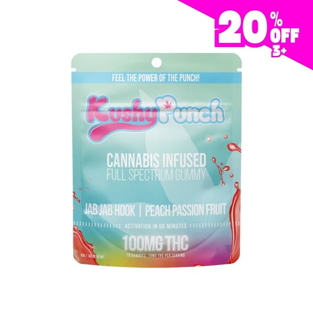 Photograph of product: Jab Jab Hook | Peach Passion Fruit Originals Gummy 100mg - 