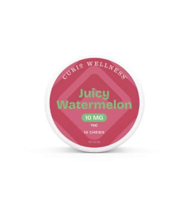 Photograph of product: Juicy Watermelon 10mg (10ct) - Curio Chews