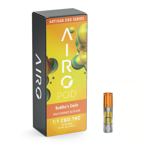 Photograph of product: 1:1 Buddha's Smile - Airo - 1g Vape Cart