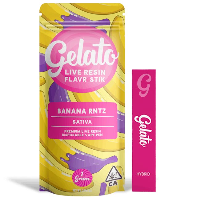 Photograph of product: Banana Rntz (S) Live Resin AIO 1g **B2G1 EVERYDAY** - Banana Rntz (S)