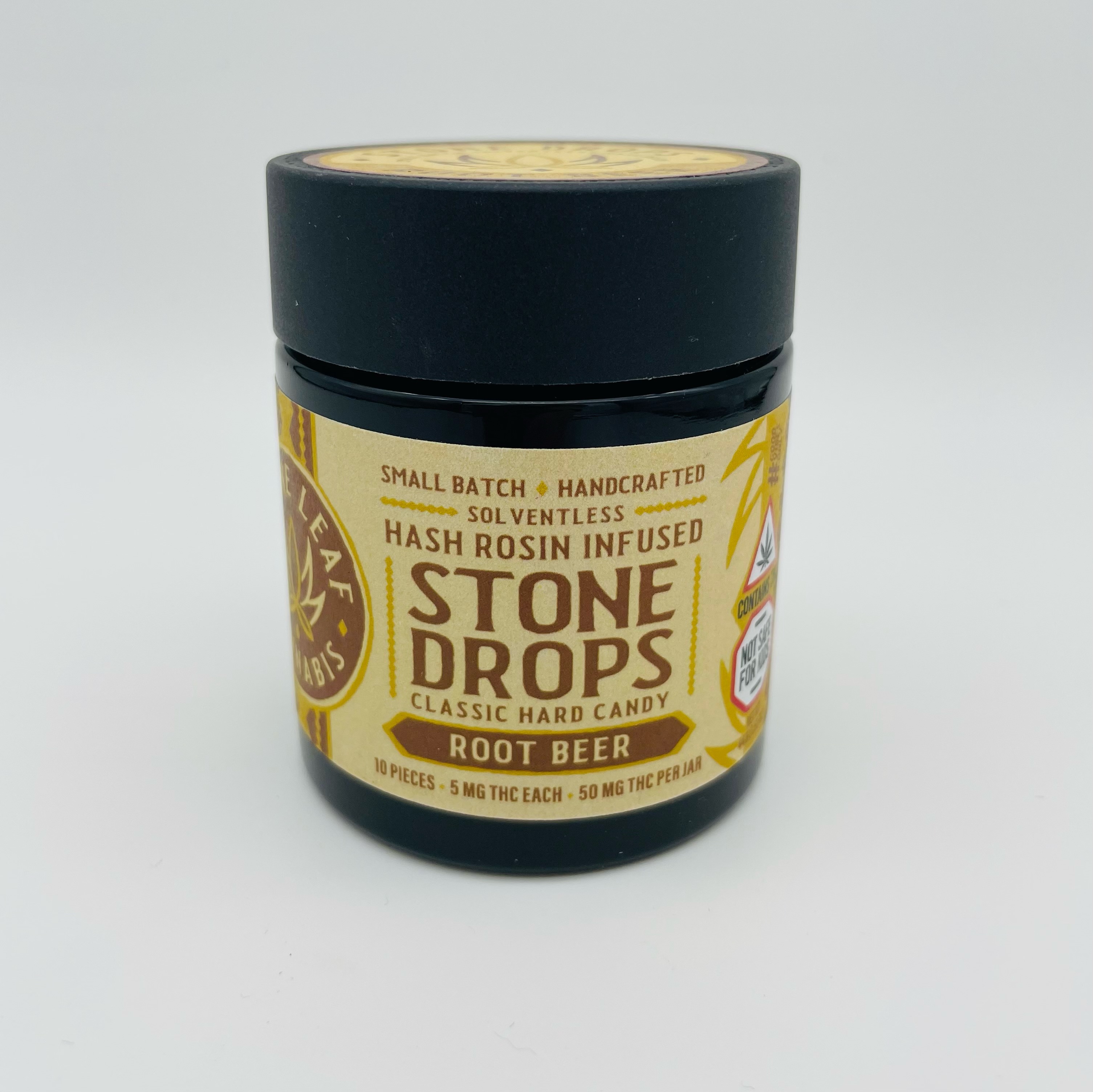 Photograph of Product: Stone Leaf |  Root Beer Stone Drops | Edibles | 5 mg x 10
