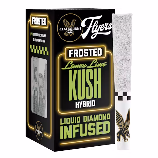 Photograph of product: Claybourne Co. - x 5pk Flyers Frosted Preroll - Lemon Lime Kush