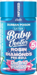 Photograph of product: Baby Jeeter - Durban Poison - 5 x .5g Rosin Infused Prerolls