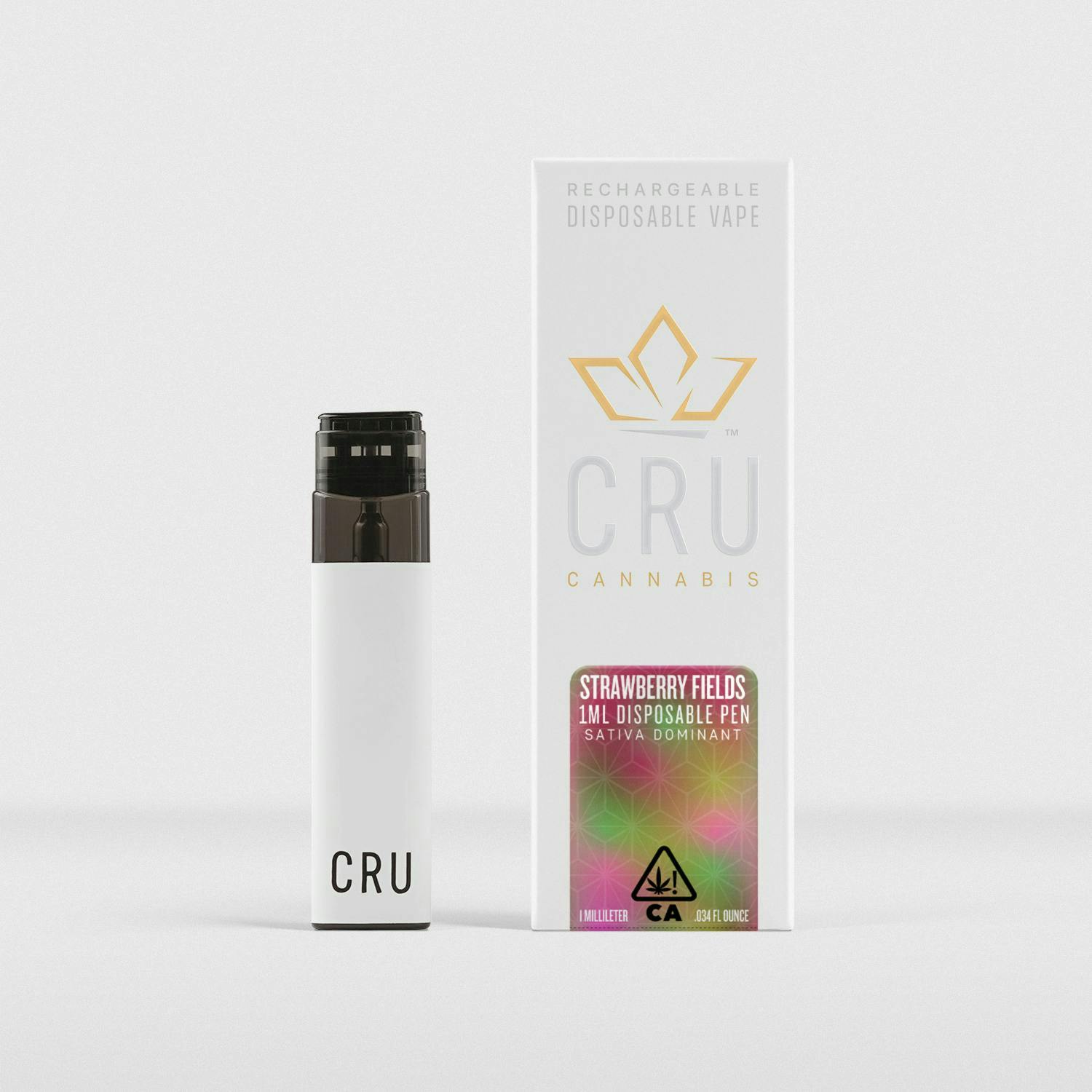 Photograph of product: CRU | Strawberry Fields | Live Resin Disposable | 1g