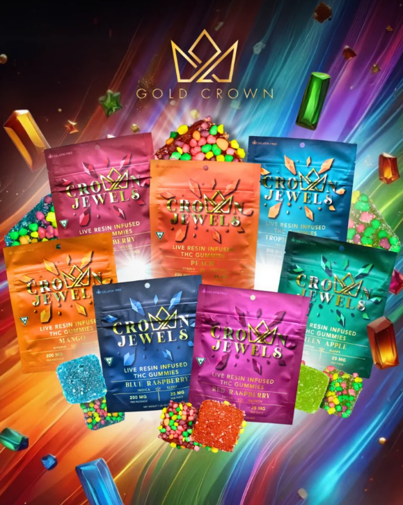 Photograph of Product: Gold Crown - Live Resin Gummies - Blue Raspberry - 200MG