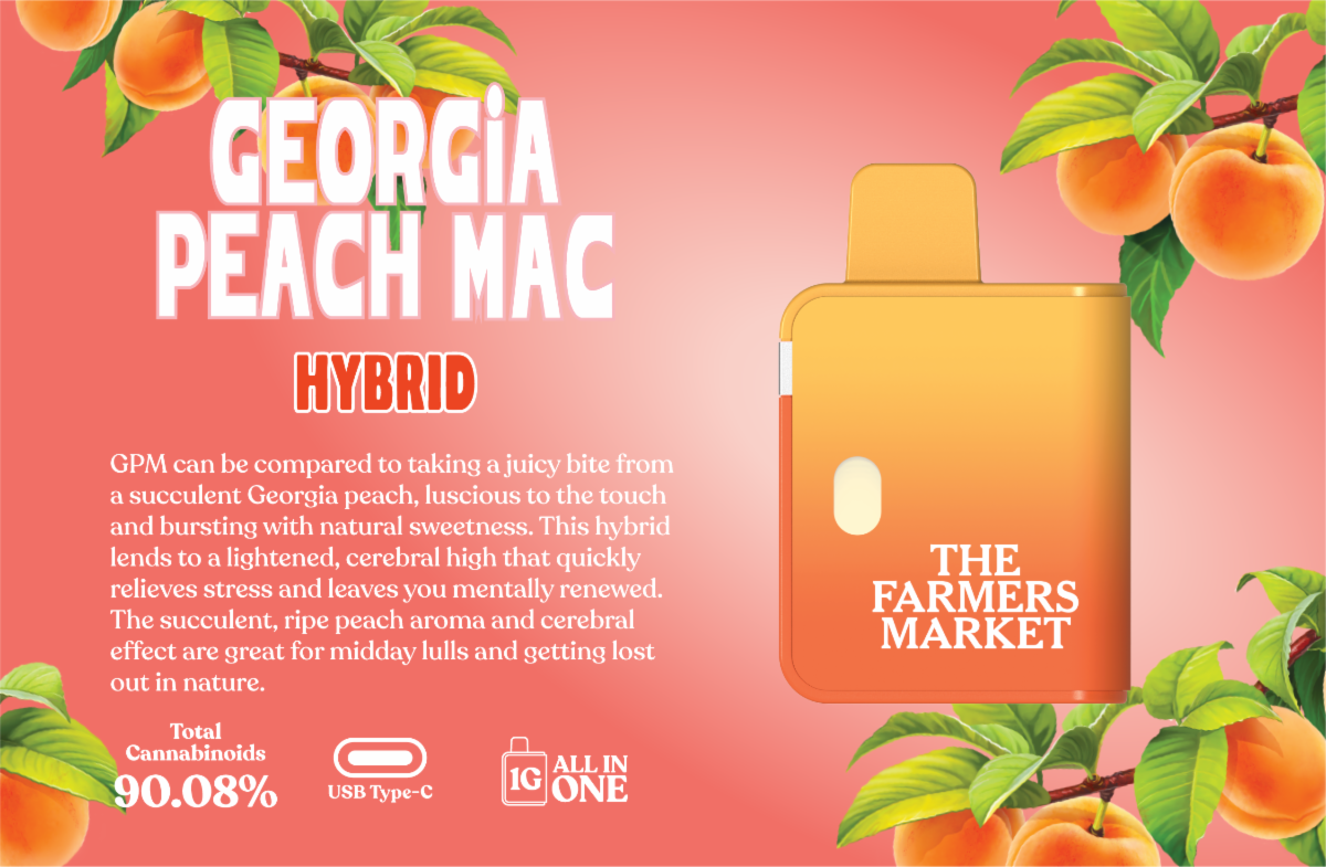 Photograph of product: The Farmers Market Vape Disposable 1g- Georgia Peach MAC