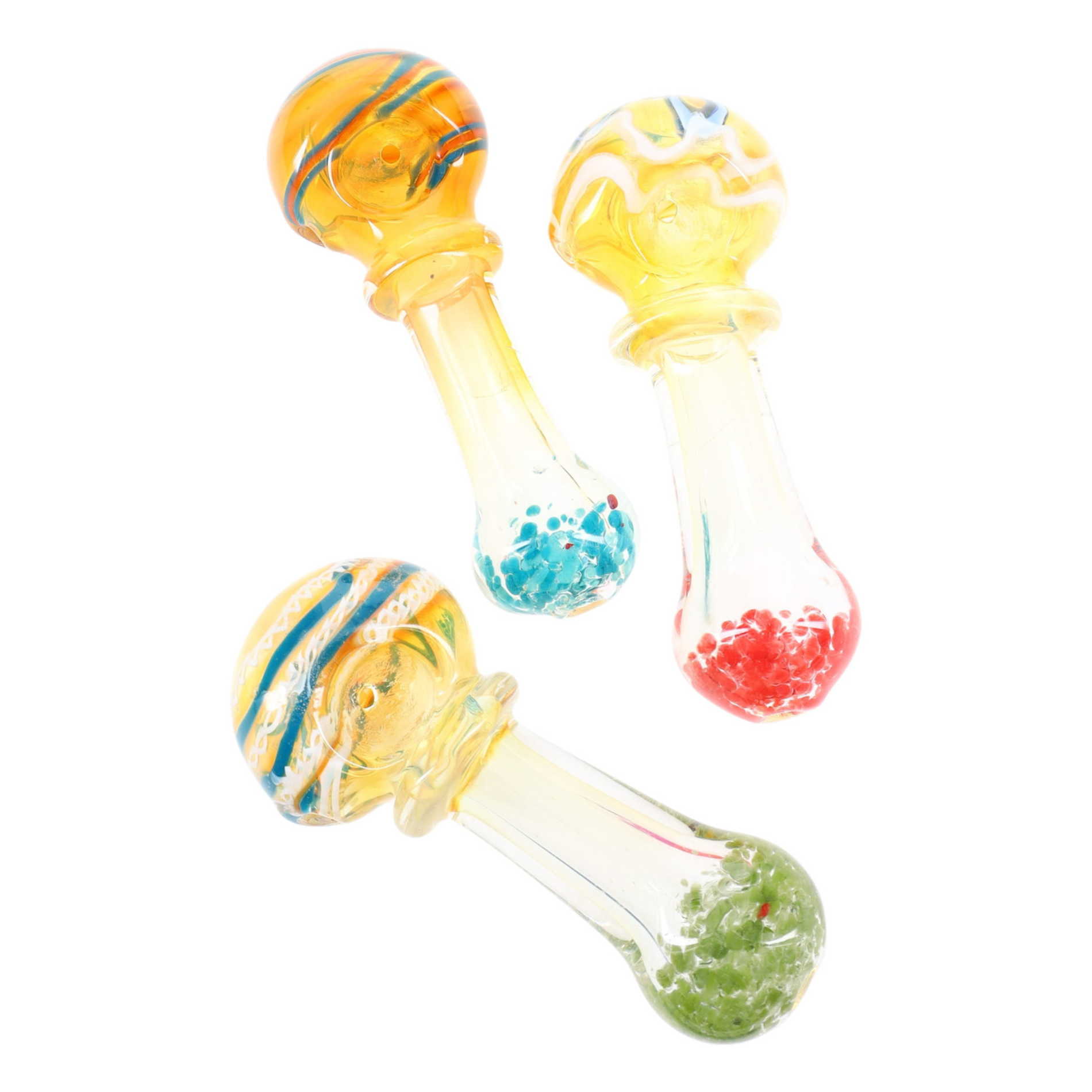 Photograph of product: 4.5" Frit Striped Hand Pipe | Glass