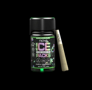 Photograph of product: Blueberry Kush (I) - ROVE - 2.5g Infused Pre-Roll Pack (0.5gx5)