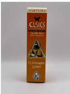 Photograph of product: Clsics Infused Rosin Preroll .7g Clockwork Lemon