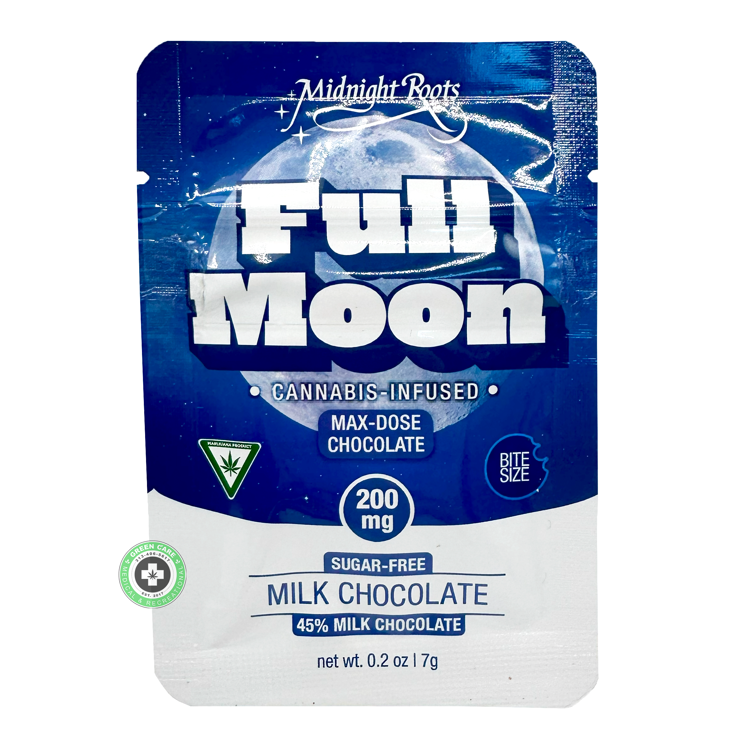 Photograph of product: Midnight Roots - Sugar Free Milk Chocolate Full Moon 200mg | 3/$20