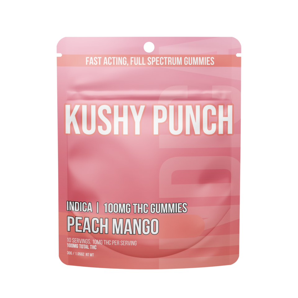Photograph of product: Kushy Punch - Peach Mango 10pk Oui'd
