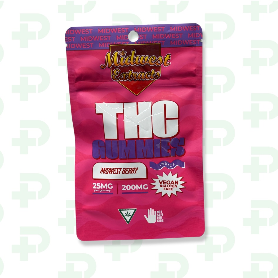 Photograph of product: Midwest Extracts 200mg Gummies - Oui'd - Midwest Berry
