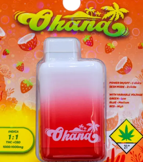 Photograph of product: Tigers Blood 1:1 CBD Disposable Vape Ohana W2-178