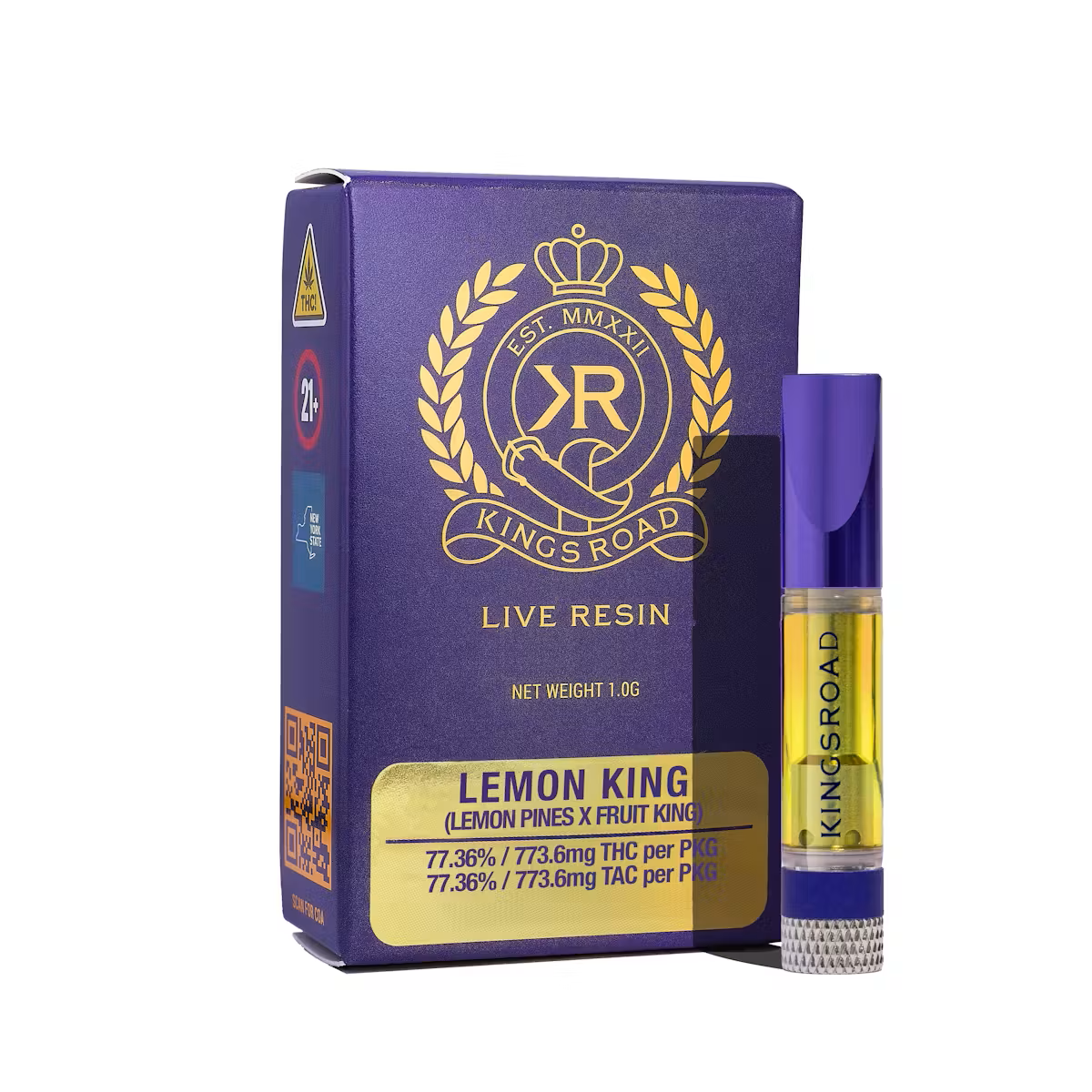 Photograph of product: Kings Road | Lemon King | Live Resin 510 Cart | 1g