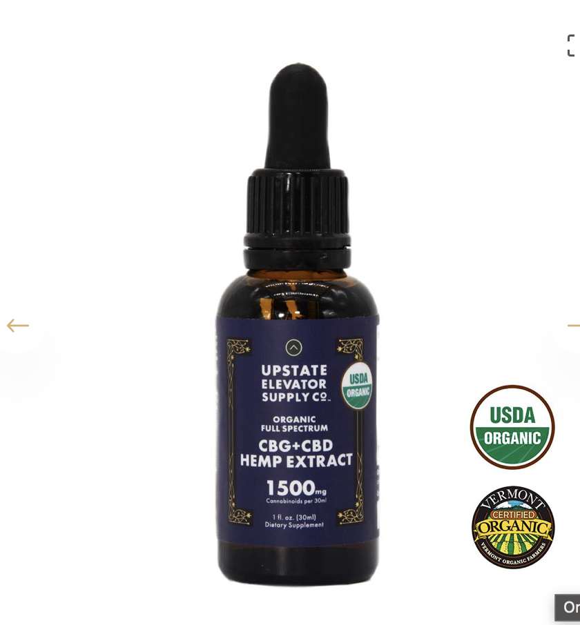 Photograph of product: Upstate Elevator | 1:1 CBD+CBG Hemp Extract | 1500mg