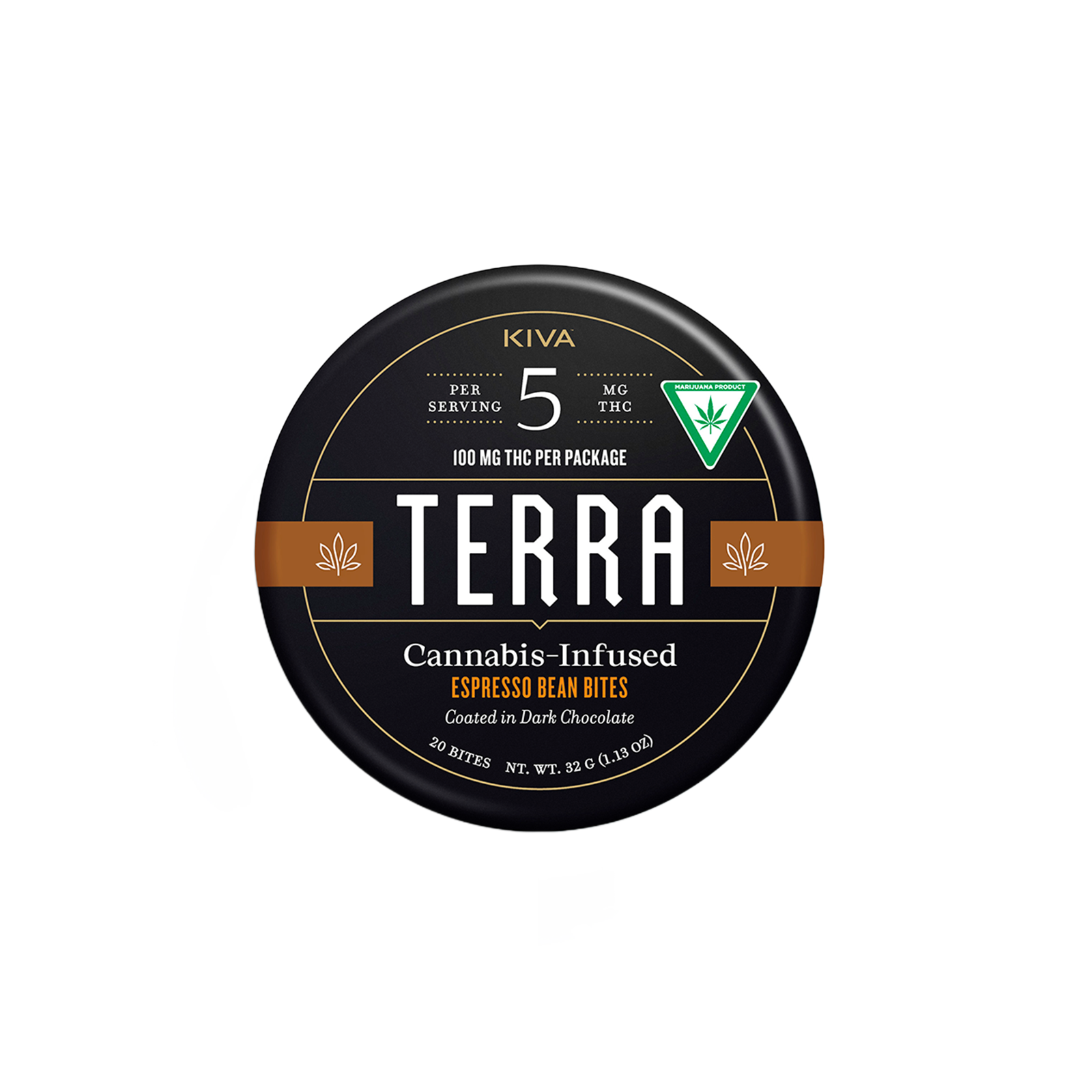 Photograph of product: Dark Chocolate Espresso Bean Terra Bites (100mg TH-oui)