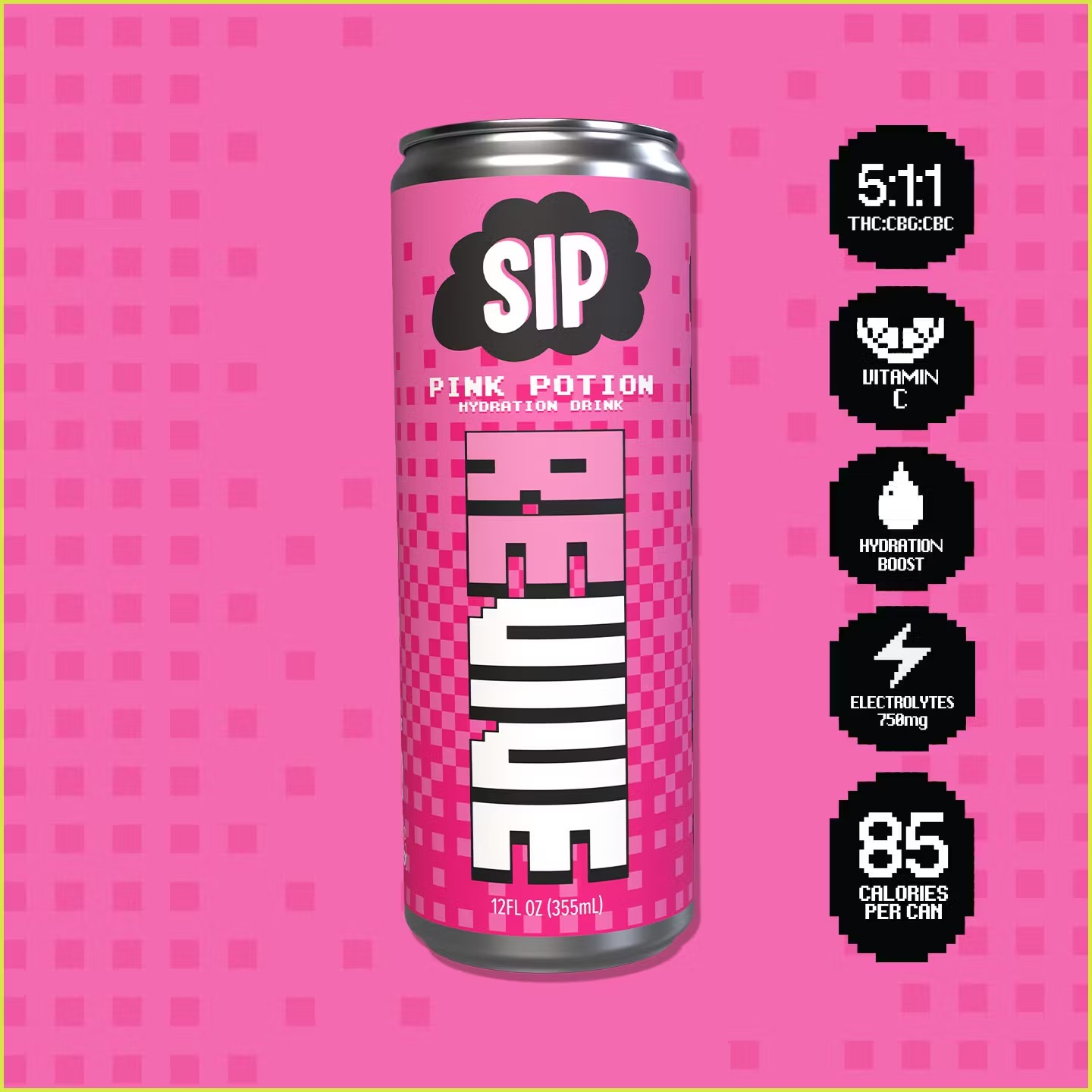 Photograph of product: Revive Pink Potion - 5mg Oui'd Soda