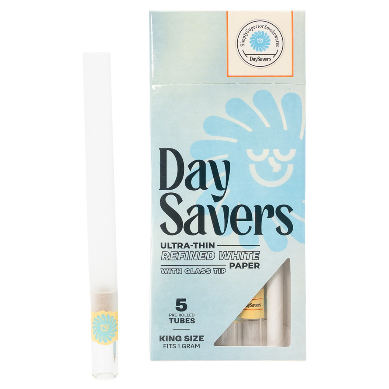 Photograph of product: DaySavers 1g King Size Pre Rolled Tubes w/glass Filter Tips