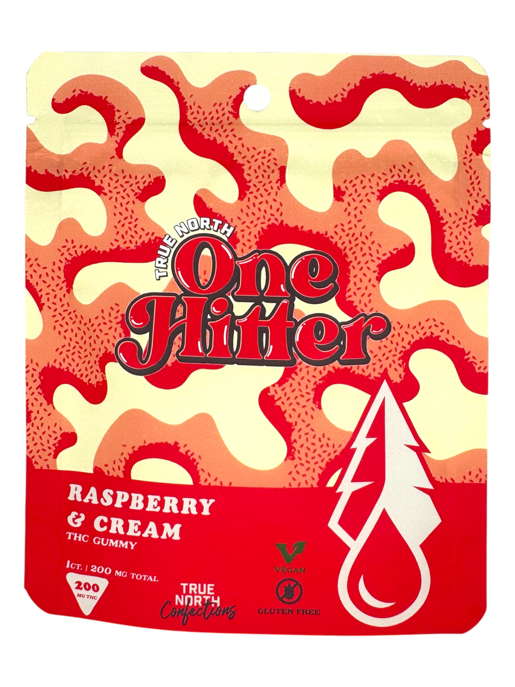 Photograph of product: 200mg Raspberry & Cream One Hitter Gummy