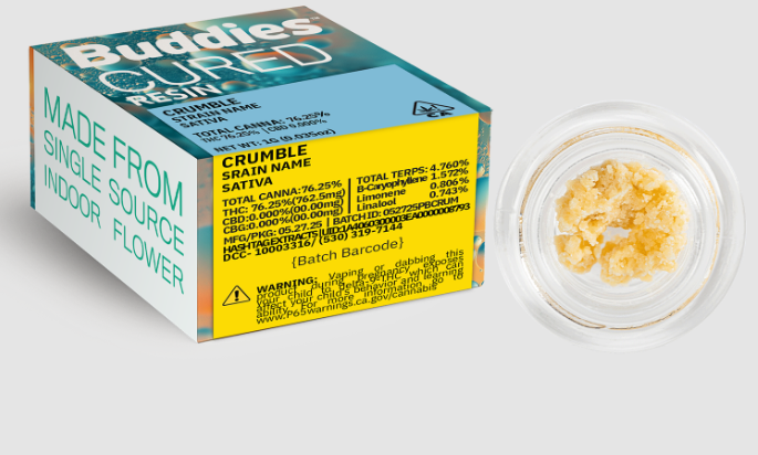 Photograph of product: Buddies - Jack Herer - Oui'd - Cured Resin Crumble
