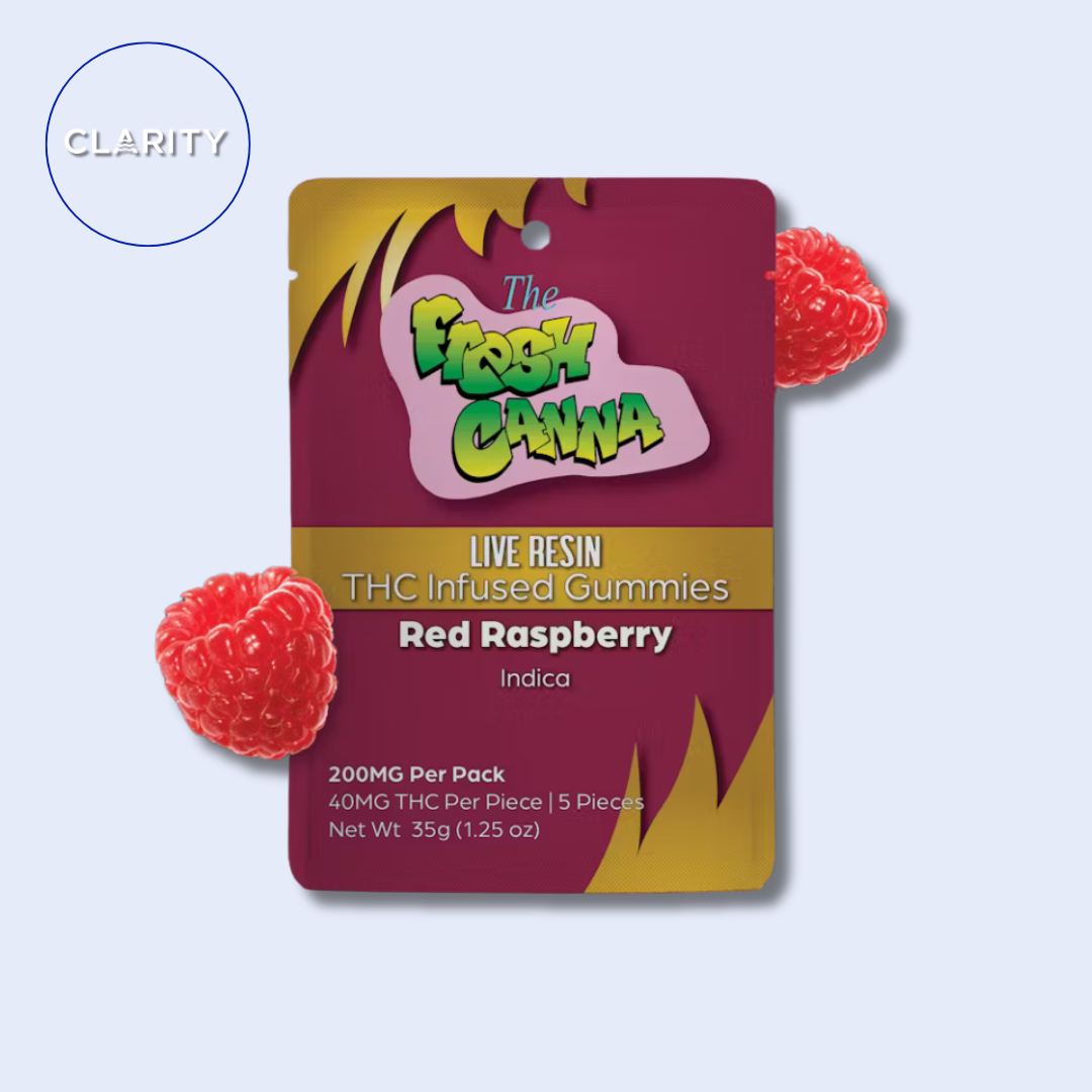 Photograph of product: Fresh Canna | 200mg Live Resin Gummies | Red Raspberry