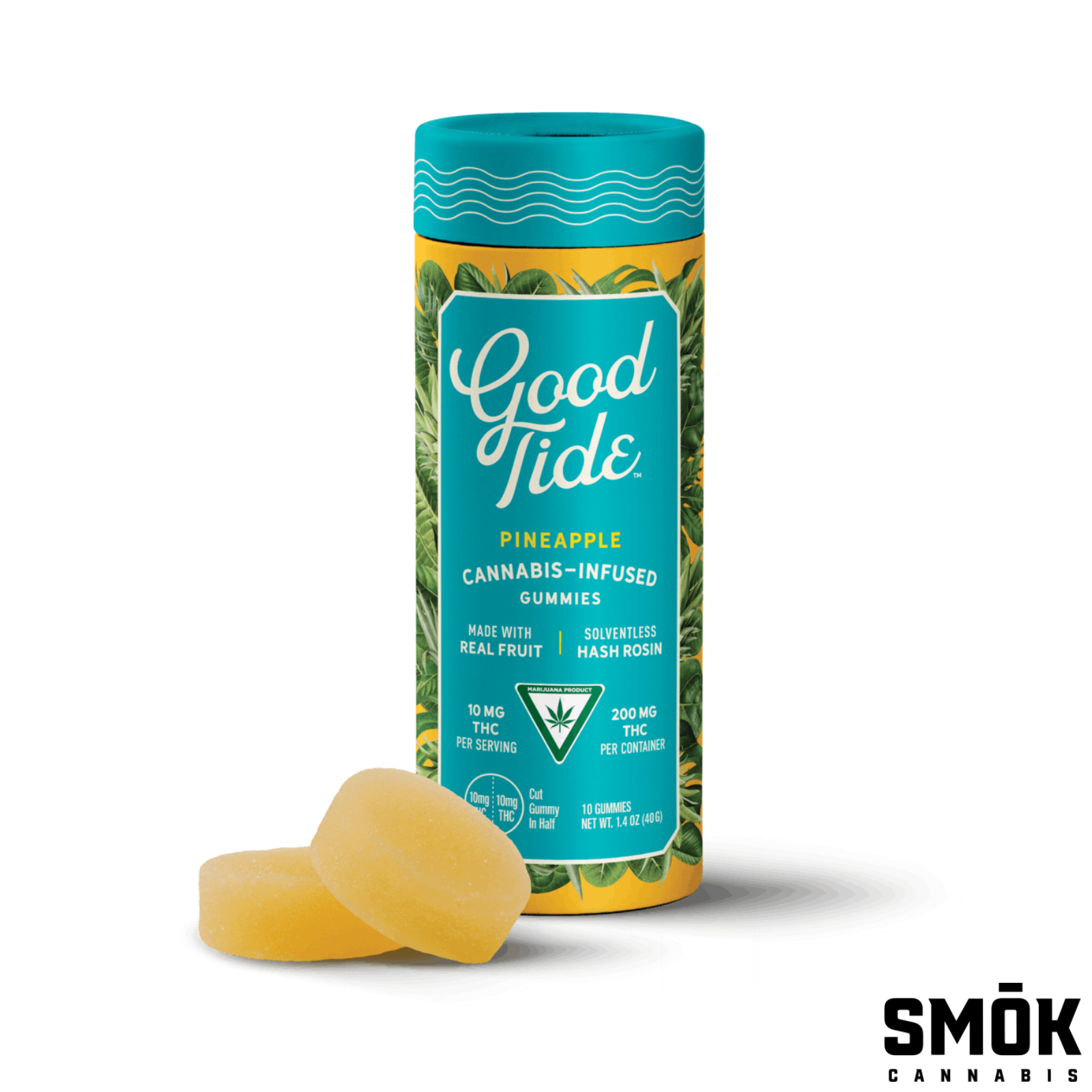 Photograph of product: Good Tide au chocolat Rosin Gummies Pineapple 200mg