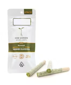 Photograph of product: Raw Garden - Preroll - Pb Souffle Diamonds Infused - (3) .5g Joints