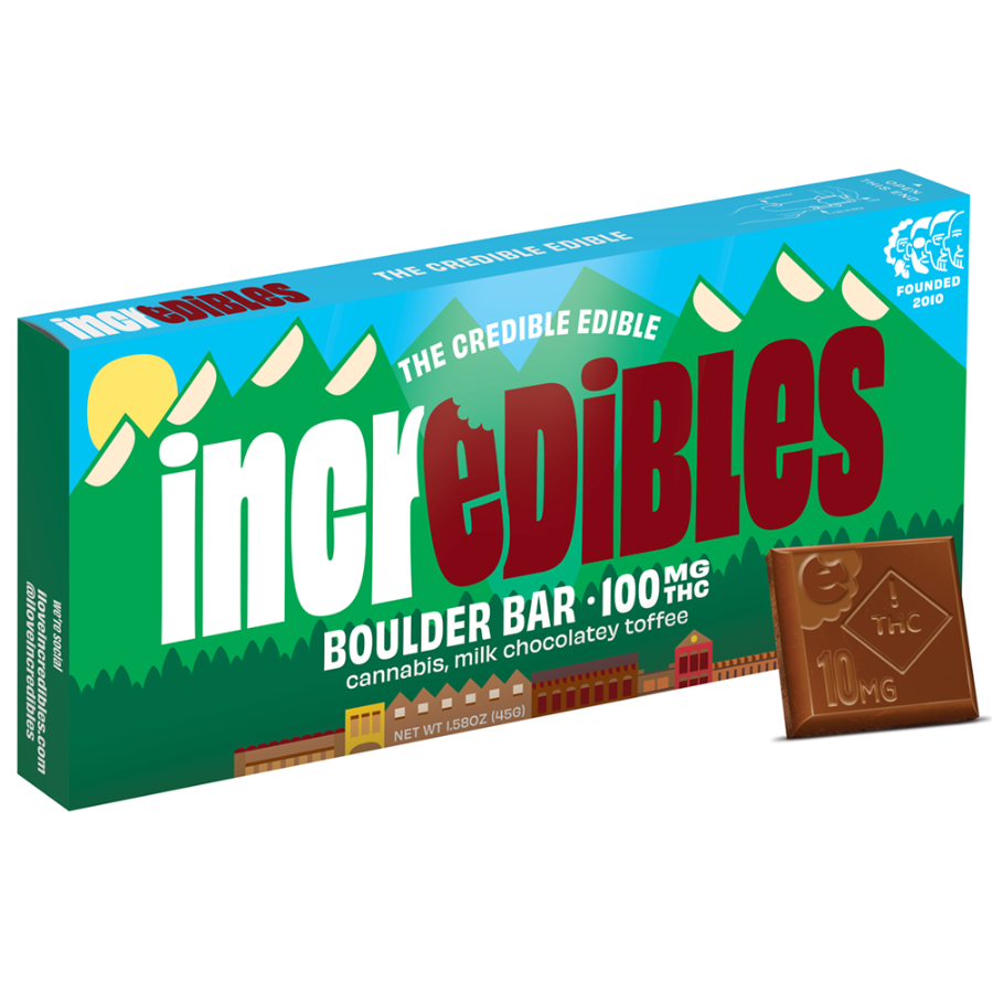Photograph of product: REC | Incredibles | Boulder Bar | Chocolate bar | 100mg