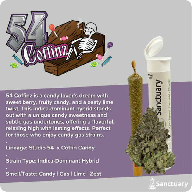Photograph of product: 54 Coffinz Preroll | 1g | 21.70% TAC