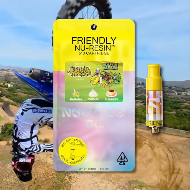 Photograph of product: Friendly x Terpy Trees - Blastin Banana - Nucleus Cured Resin Cart - 1g - 