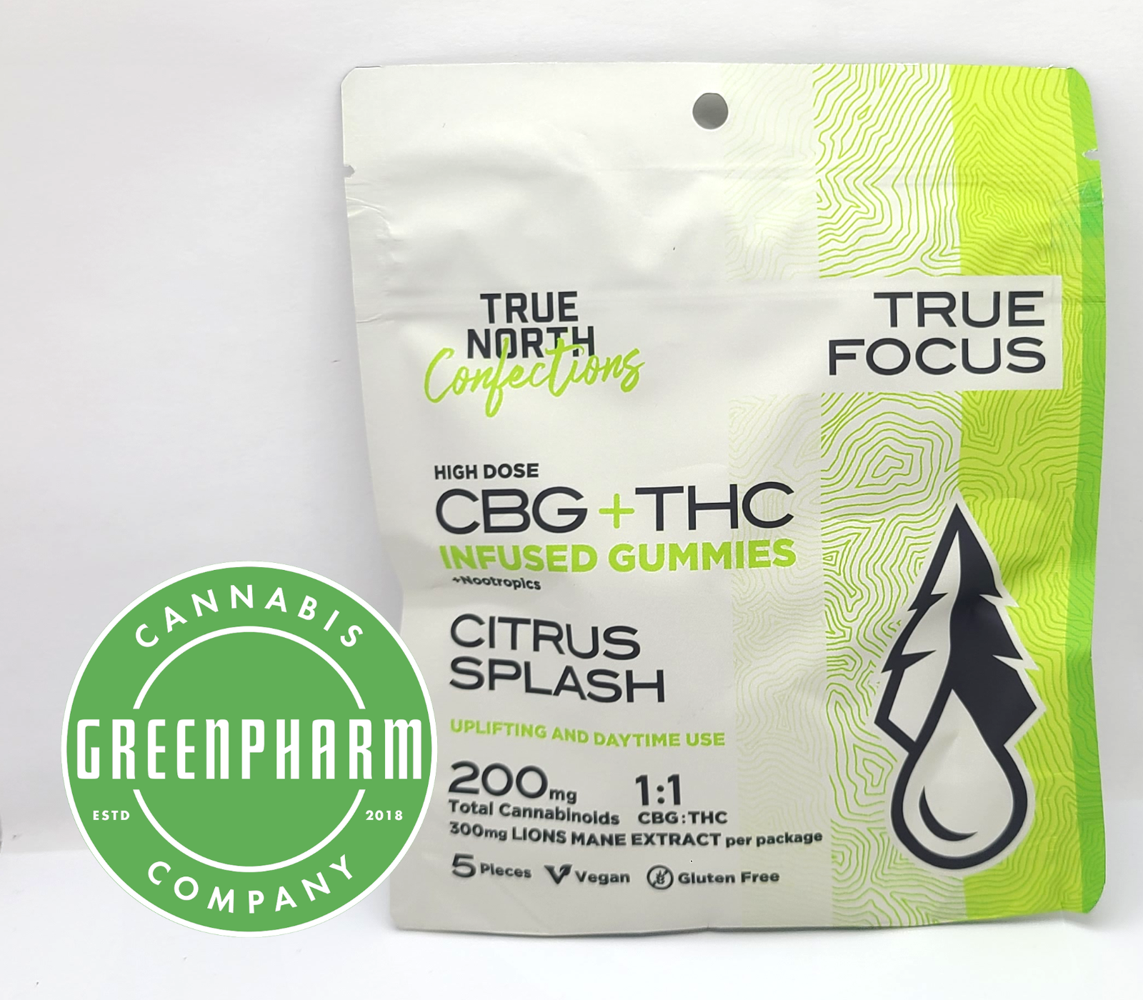 Photograph of product: Edible | True North | Citrus Splash 1:1 TH-oui/CBG Gummies | 200mg