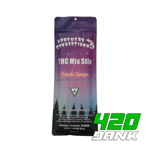 Photograph of product: Northern Connections - 200mg TH-oui Mix Stix - Peach Mango