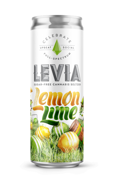 Photograph of product: LEVIA - Celebrate Lemon Lime 5mg Sugar-Free Seltzer