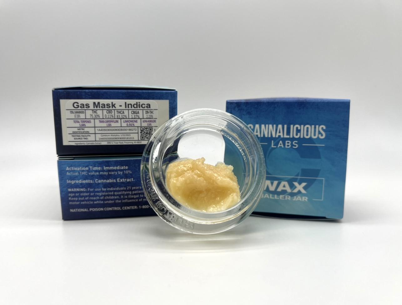 Photograph of product: Cannalicious | Wax Baller Jar | Gas Mask | 7g