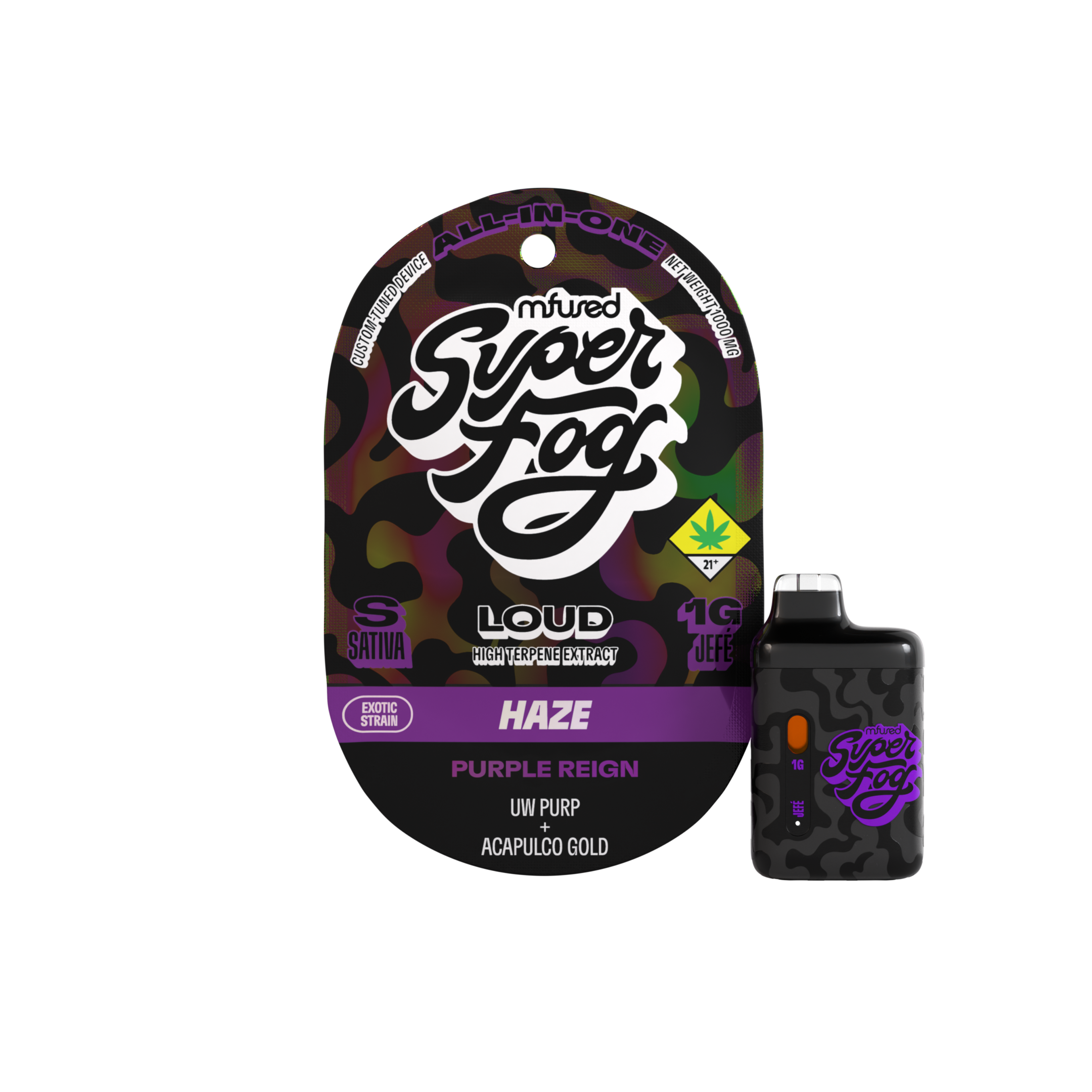 Photograph of product: LOUD High Terpene Extract 1g Jef - Purple Reign (DOH)
