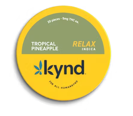 Photograph of product: Kynd Relax Tropical Pineapple Gummies 5mg 20pk