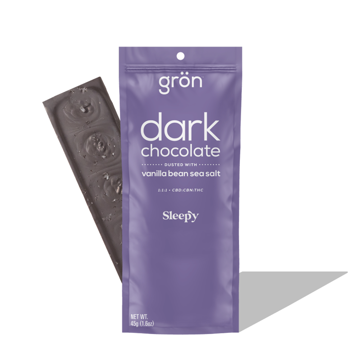 Photograph of product: Dark Chocolate Vanilla Bean Sea Salt 1:1:1 | 100mg