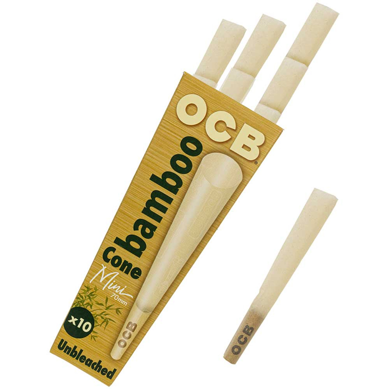 Photograph of product: OCB Unbleached Bamboo Cones | Mini Size | 10 Pack