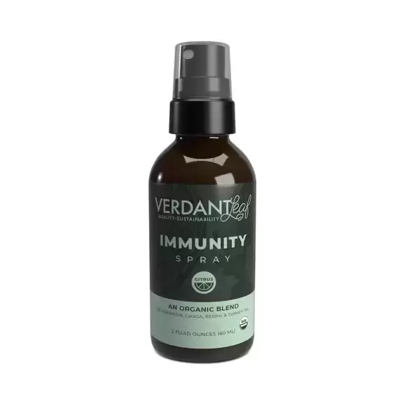 Photograph of product: Immunity (Citrus) - 2 oz Spray (Agarikon + Chaga + Reishi + Turkey Tail) - Verdant Leaf