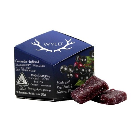 Photograph of product: Elderberry 2:1 CBN Gummy (Wyld)