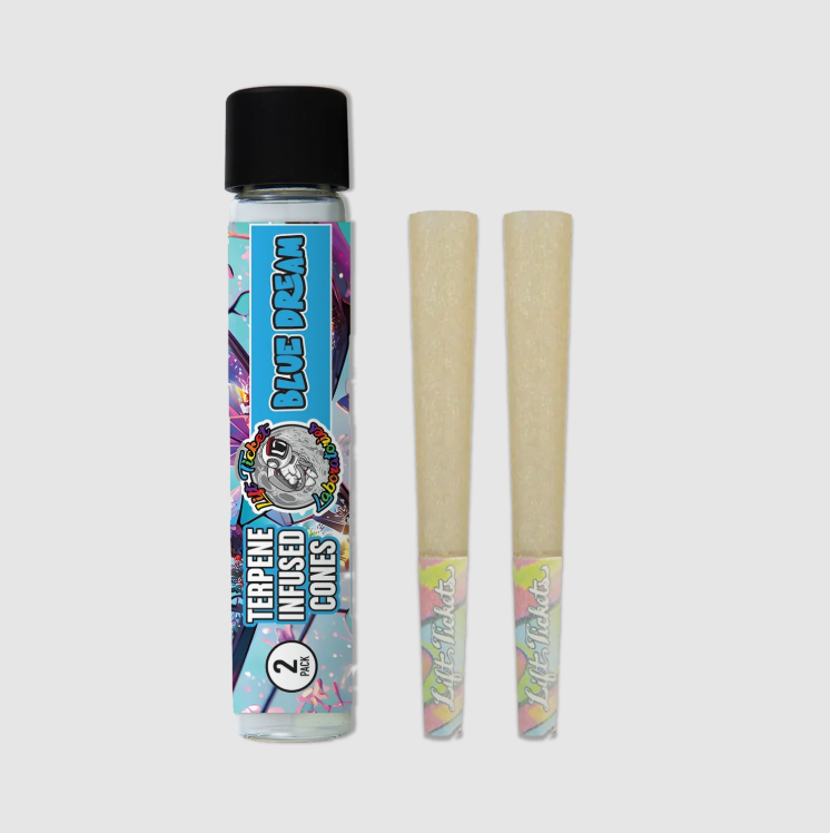 Photograph of product: Lift Ticket - Blue Dream Infused 1.25 Size Cones -2pk